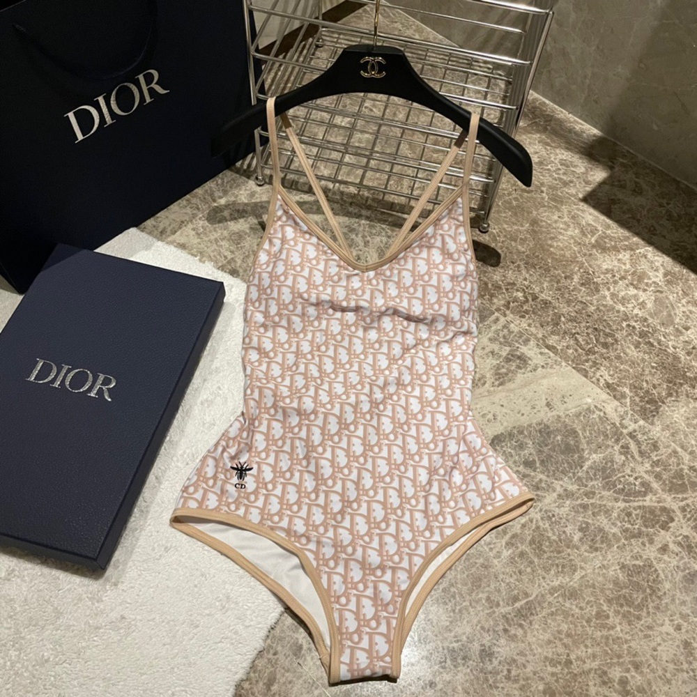 💠 NWT Dior Oblique Nude Pink Lace-up One-Piece Swimsuit